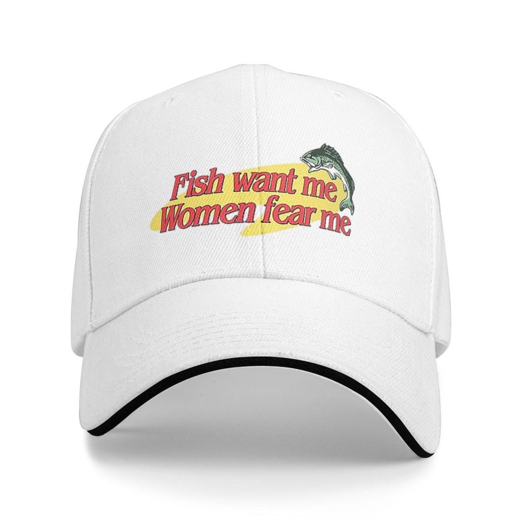 Unisex Baseball Hats Fish Want Me Women Fear Me Outdoor Streetwear Summer Sports Baseball Caps Hip Hop Cap Casquette Hats