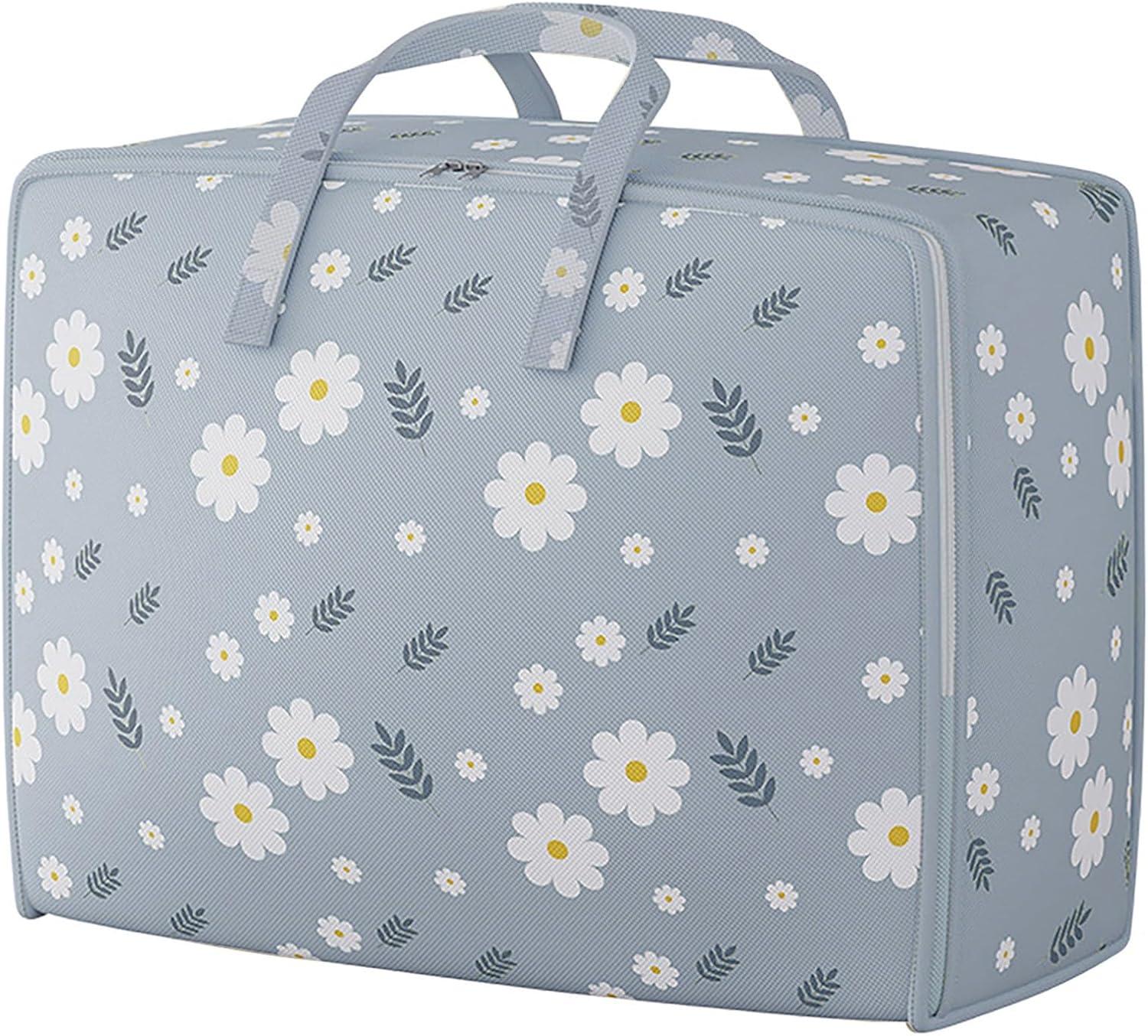 

Large Blanket Storage Bags Folding Comforter Storage Bag For Clothes Storage Containers For King Comforter Bedding Pillow Sheet 60L синий