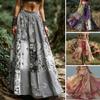 Maxi Skirt High Waisted 3D Floral Print Large Hem Long Skirt Bohemia Style Summer Slimming Skirt Work Leisure Daily Wear