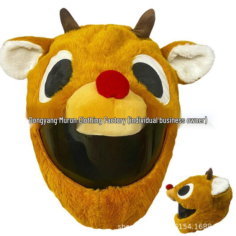 Motorcycle Plush Helmet Cover - Three-Eye Elk, Pumpkin, Rabbit Balaclava