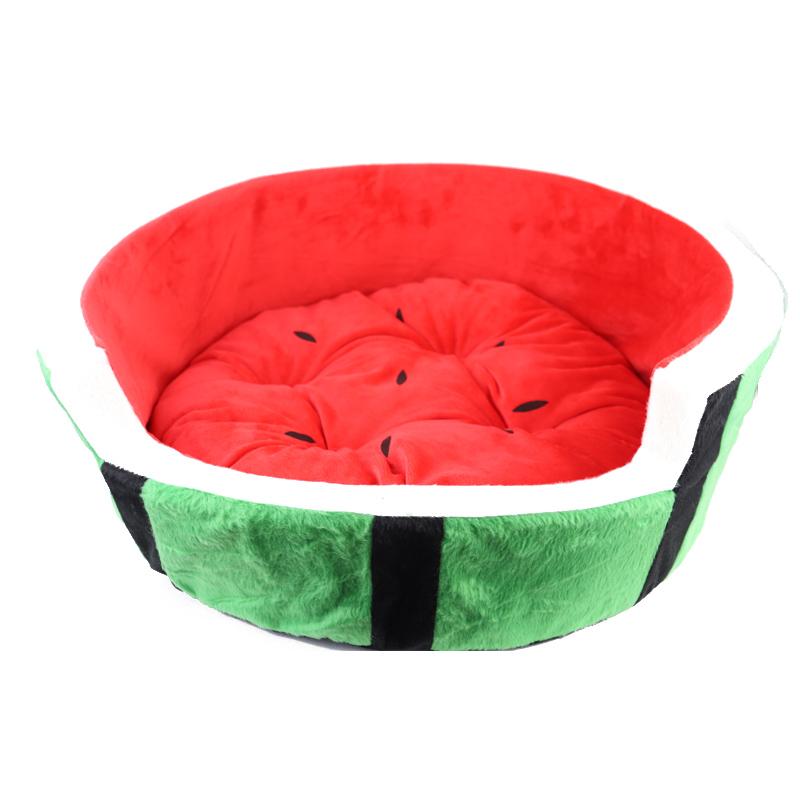 Cartoon Watermelon Shaped Kennel House for Cats Puppies Warm Dog Bed Mat Sofa Pet Cat Bed for Dogs Fruit Bed