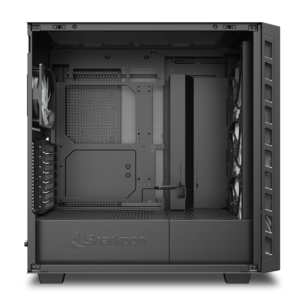 Sharkoon Mid Tower PC Case REBEL C80G RGB Tempered Glass Side Panel 120mm 4 ARGB Fans Standard Equipped with ATXMicro-ATXMini-ITX Standard