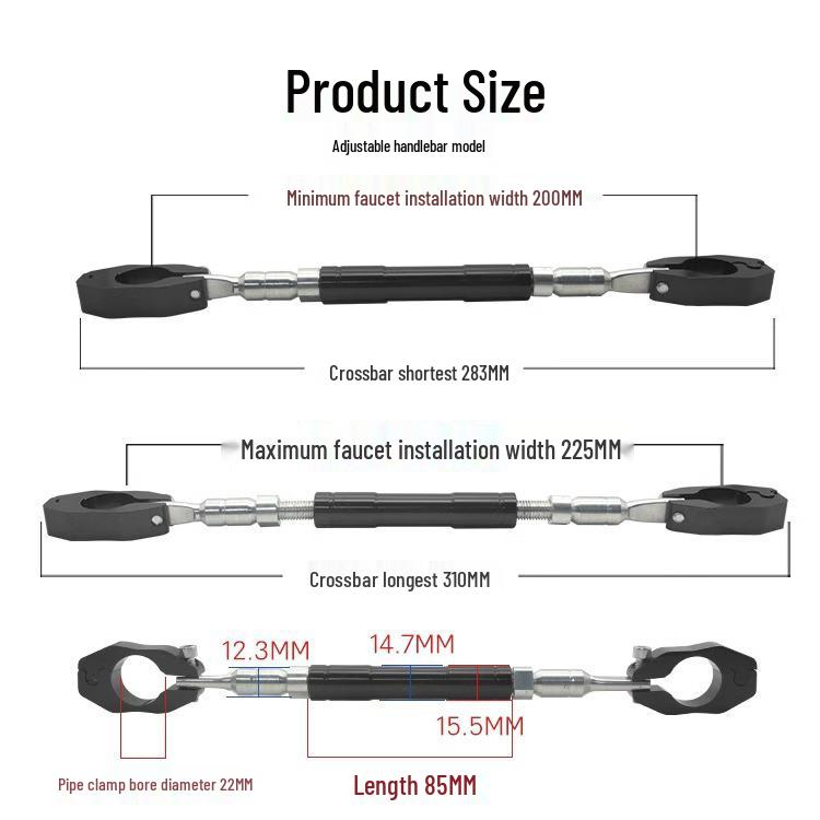 Enhanced Motorcycle Crossbar Balance Handlebar Extension Rod