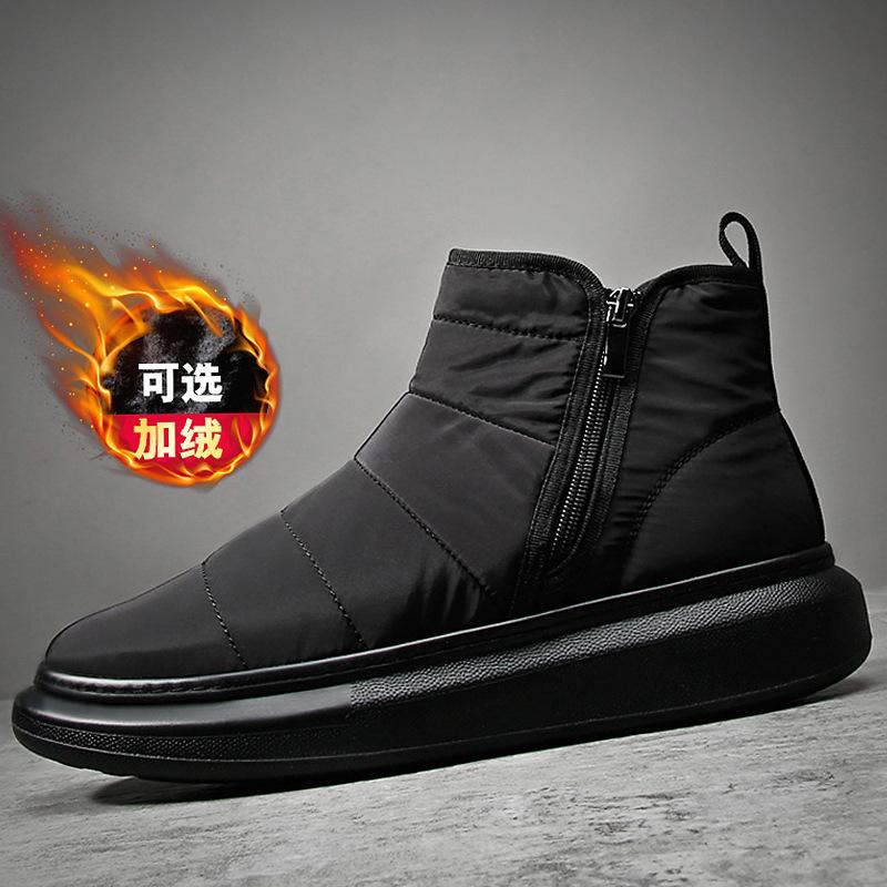 2025 direct supply autumn and winter new cotton shoes velvet high-top short boots casual cotton cloth shoes platform shoes