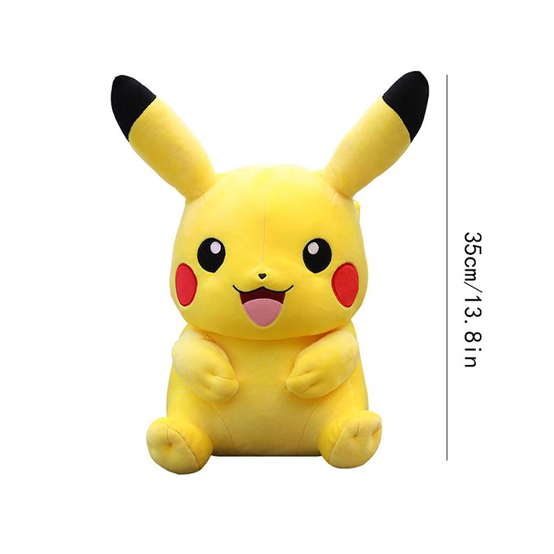 Pikachu Plush Toy Classic & Smiling Version Kawaii Soft Stuffed Animal Doll Gift for Kids Anime Lovers Home Decor 3 Size