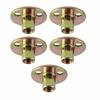 5 Pcs T Nut Flange 3 Hole Galvanized Iron Furniture Fixing Tee Round Base NutM10