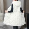 Women's Long Vest Plain Sleeveless Hood Winter Vest Outwear Jacket Lightweight Warm Coat Outerwear