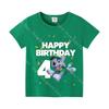 Round Neck Cartoon Cotton T Shirt for Boys Girls Cute Rocky Summer Birthday Number Tee Shirt Clothes Anime Tops Gifts
