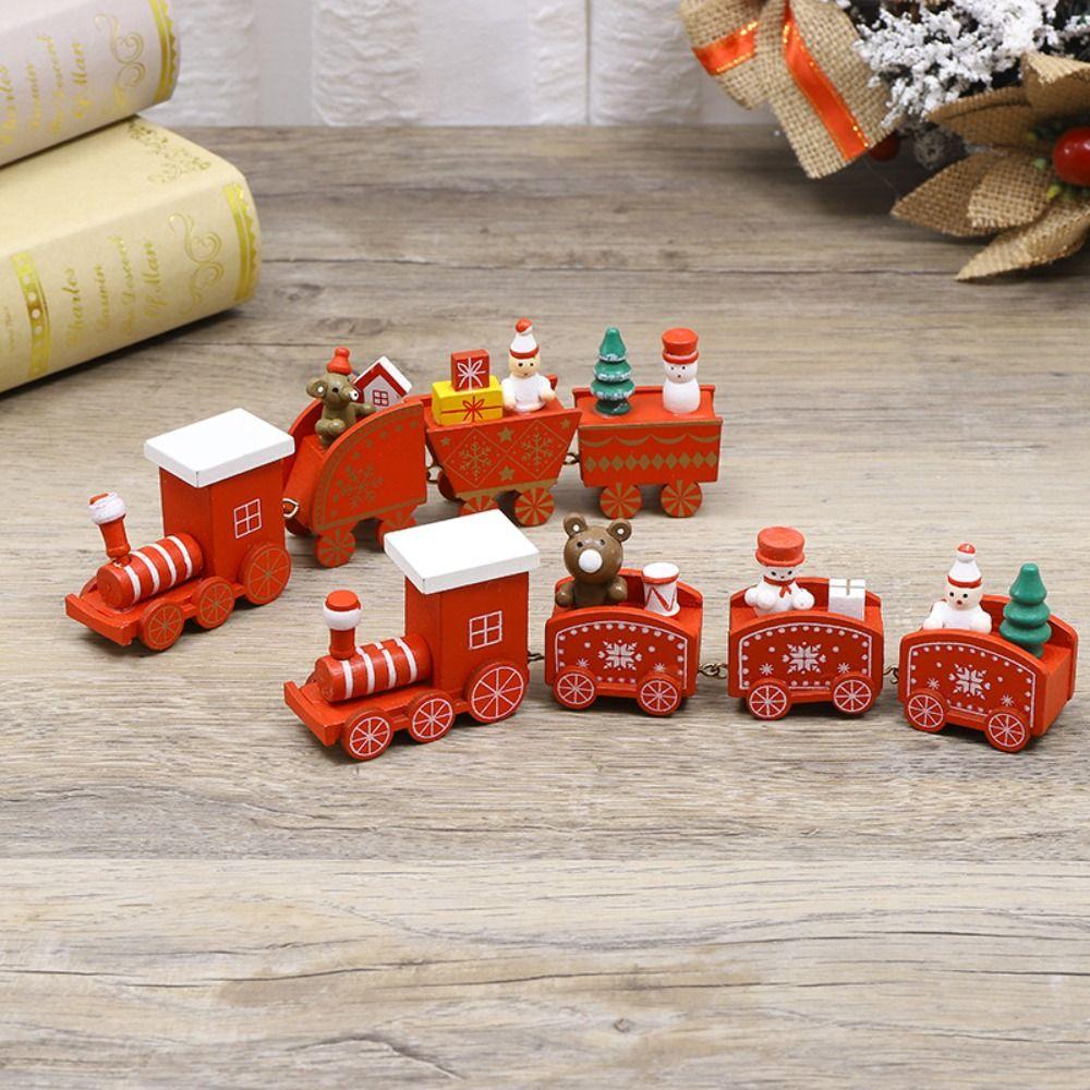 Handicrafts Christmas Wooden Train Christmas Christmas Decorations Wooden Handicrafts  Toys