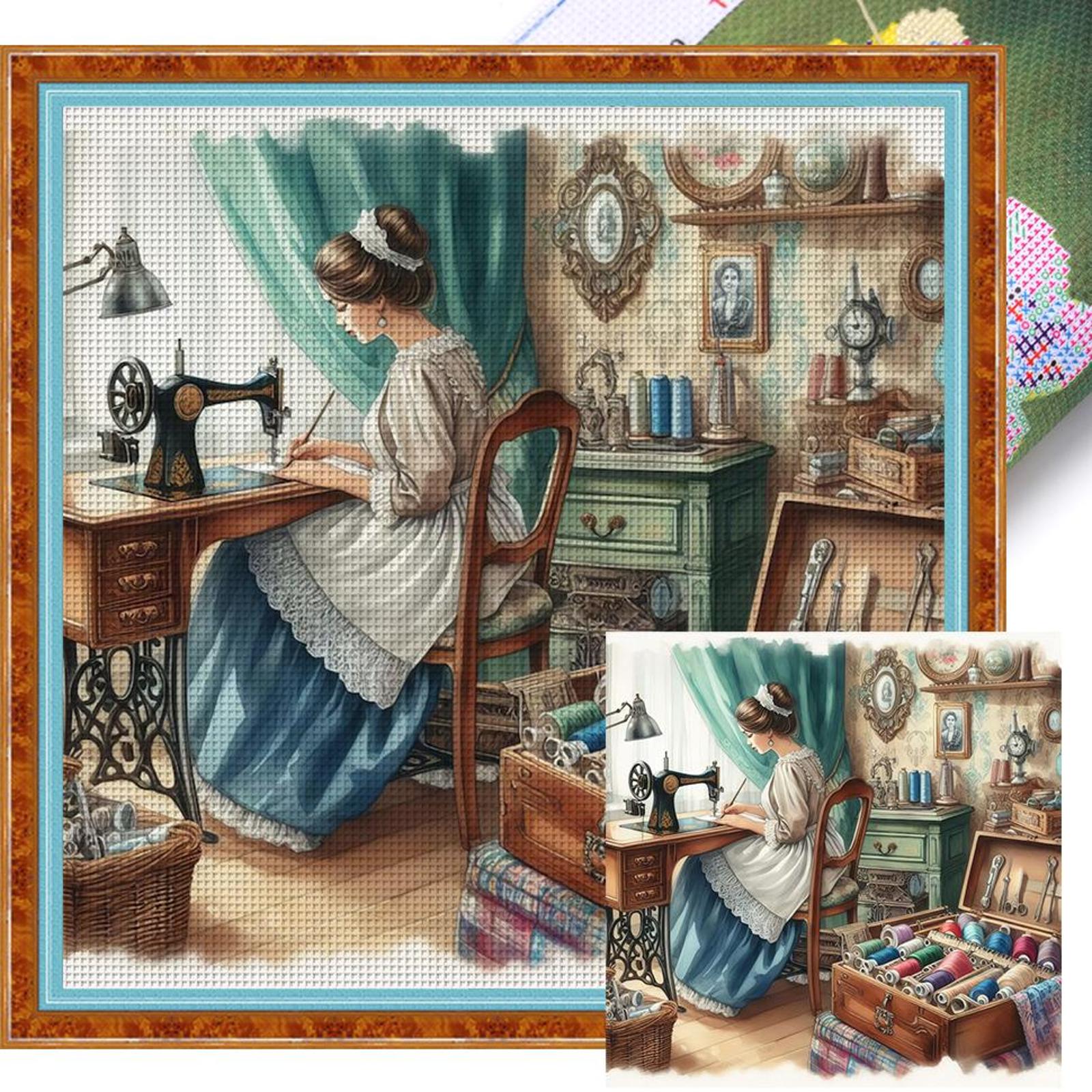 

Полный набор для вышивки крестом из эко-хлопка 11CT Printed Sheeting Woman Cross Stitch Art