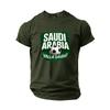 Men's Short Sleeve Crew Neck T-Shirt Featuring Saudi Arabia Football Graphic Print Casual Fit Comfortable Material Suitable for Everyday Wear