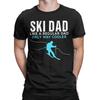 Ski Dad Skiing Player TShirts for Men  Vintage Cotton Tees Round Collar Short Sleeve T Shirt Gift Idea Clothes