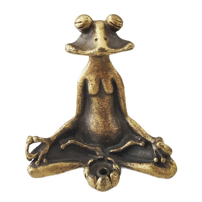 Retro Zen Frog Incense Burner - Electroplated Creative Holder Ornament