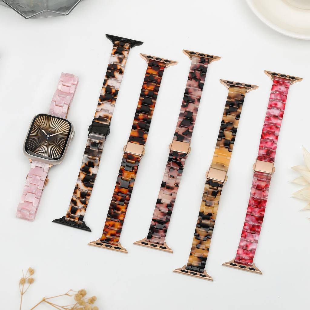 Slim Straps For Apple Watch band 40mm 41mm 44mm 45mm 49mm 46mm 42mm correa Resin Bracelet iwatch Series 10 9 8 7 6 3 SE ultra 2
