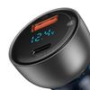 USBC 65W Quick Charge USB Car Charger LCD Screen Transparent