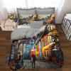 Oil Painting Style Street 3D Digital Printed Duvet Cover Fashion Youthful Quilt Cover Set Polyester Soft Comfortable Bedding Set