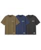 BEENTRILL Vintage Masking Taping Dyed Short Sleeve T-Shirt (Brown)