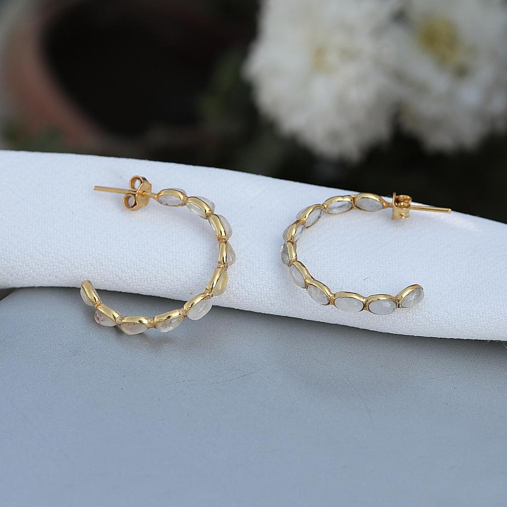 Sterling Silver Moonstone Earrings, Gold Plated Jewelry, June Birthstone Jewelry, Dainty Earrings