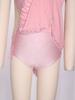 Girls Figure Skating Dress Sleeveless Sparkly Rhinestones Ruched Mesh Built In Briefs Dancewear