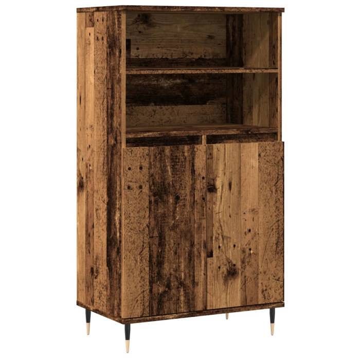 VidaXL Buffet haut vieux bois 60x36x110 cm bois d'ingénierie, armoire, armoire de rangement, buffet haut, armoire latérale, 857458