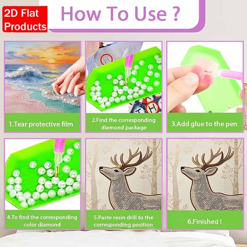 Deer 5D Pearl Painting Handmade DIY Home Office Desktop Decoration Painting ThreedimensionalExquisite Craftsmanship