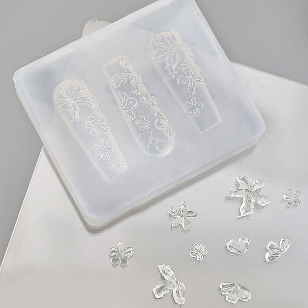 1Pcs Stamping Plate Nail Silicone Mold 3D Nail Art Decoration New Manicure Mold