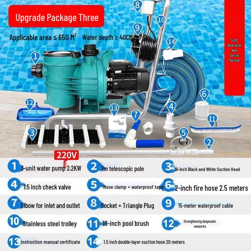 Pool Cleaning Machine with Self-Priming Pump
