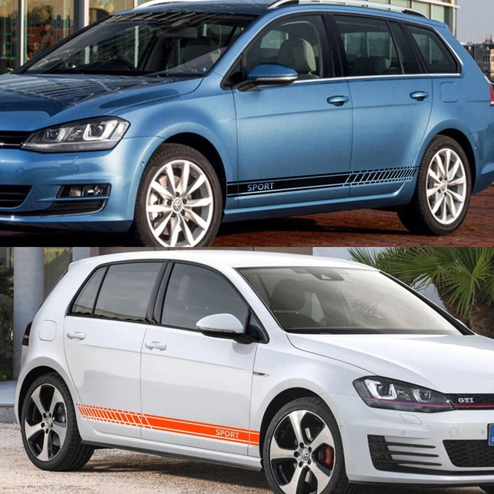 Sportovní dveře Boční sukně Pruhy Samolepky GTI Autopříslušenství pro Volkswagen VW Golf 7 5 4 3 6 2 1 MK7 MK5 MK2 MK6 MK4 MK1 MK3