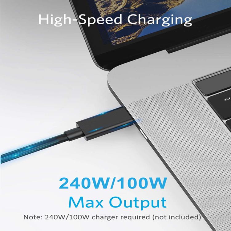 Super Speed 20Gbps Data Transmission 4K Video 240W 100W 5A Fast Charging USB C Cable To USB C Kabel Nylon Braided