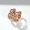 Chic Unique Chain Link Designed Female Hoop Earrings Shiny CZ Rose Gold Color Earrings Trendy Dainty Engagement Jewelry