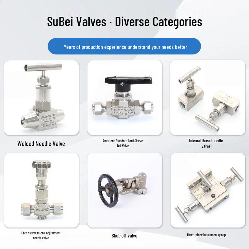 304/316 Stainless Steel High-Pressure Needle Valve - Straight-Through Shut-Off