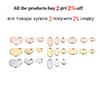 20Pcs Gold/Rose Gold Stainless Steel Charms Dog Tag Heart-Shaped Water Drop Oval Blanks Pendant Charms For DIY Jewelry Making