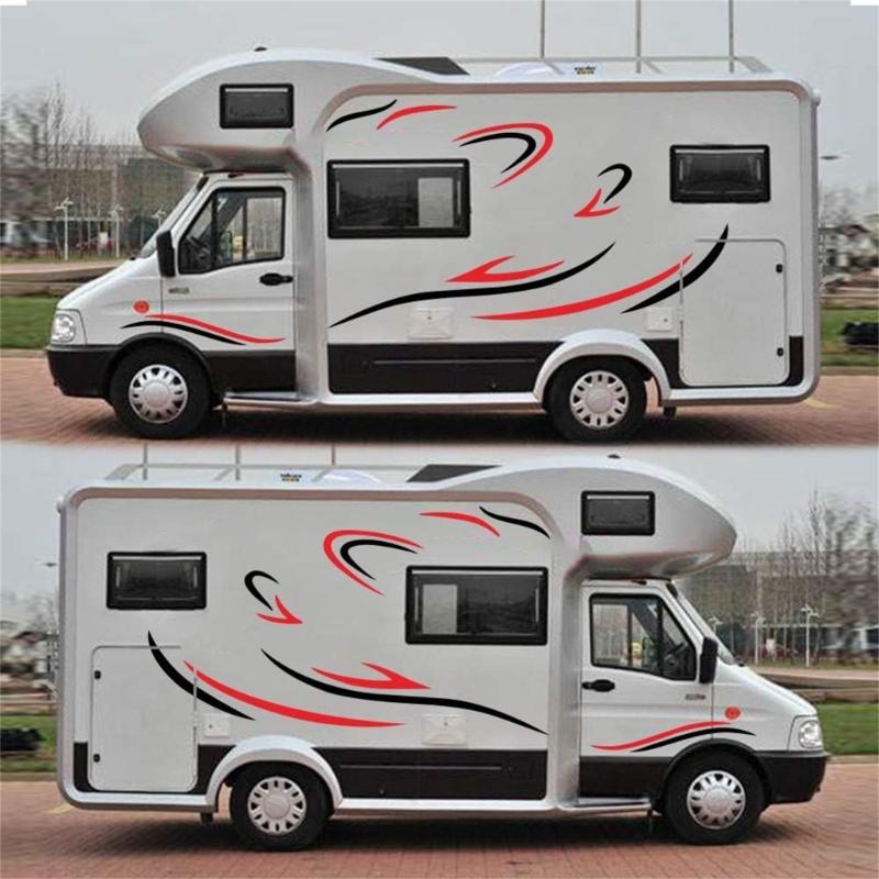 Auto Seitenaufkleber Selbstklebend LKW Streifen Grafik Aufkleber Universal Dekorative Aufkleber für Wohnmobile