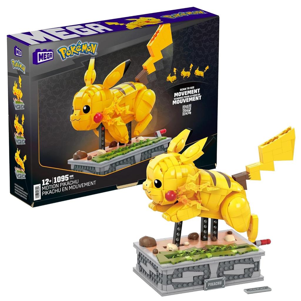 Mattel Mega Bloks Pokémon Pikachu Runs Moving Block Set 1095 Pieces Ages 12 Up HGC23