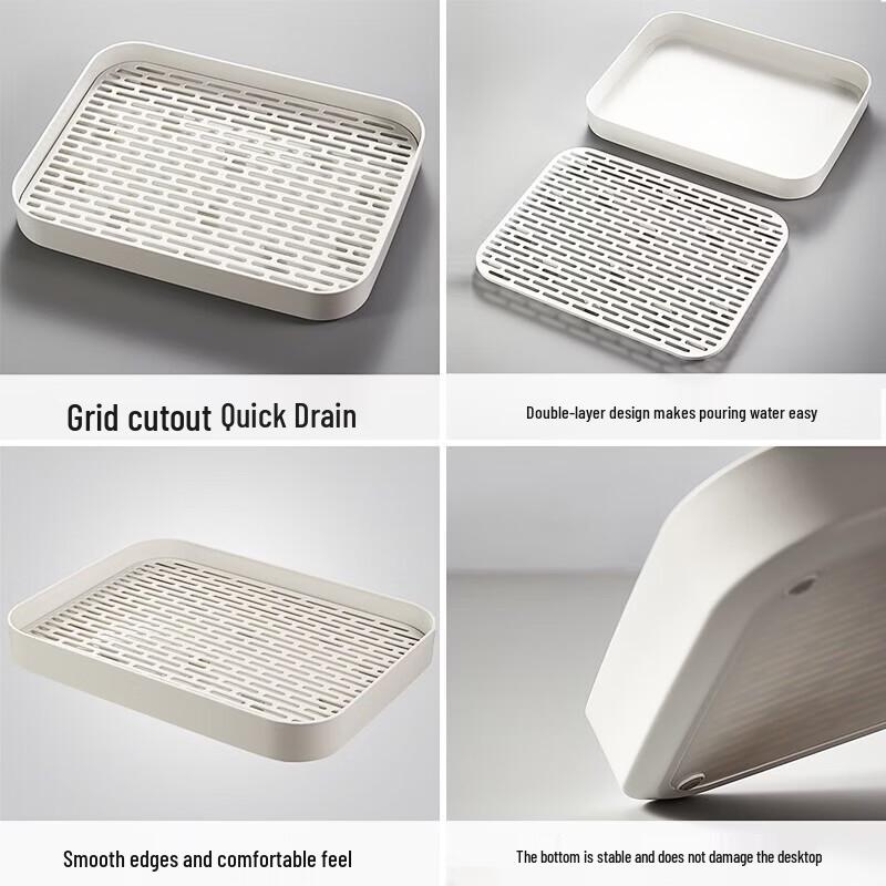 YIHUTEA Rectangular Light Luxury Draining Tea Tray