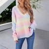 Women's Knitted  Sexy Long Sleeve V-Neck Oversize Sweater