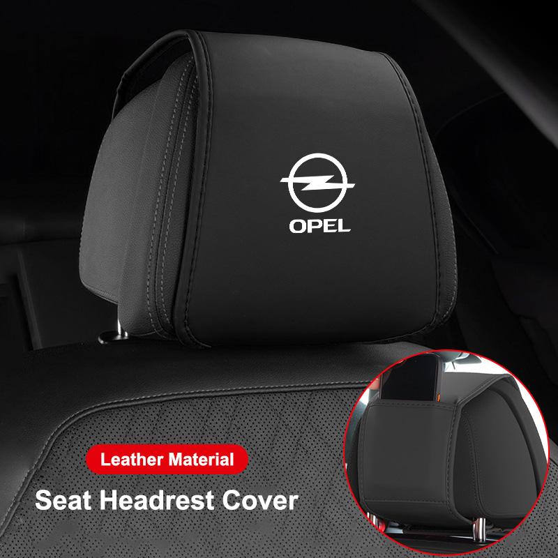 Leather Car Seat Headrest Protective Cover Accessories For Opel Astra J K OPC Corsa Vectra D Zafira B Insignia Mokka Vivaro