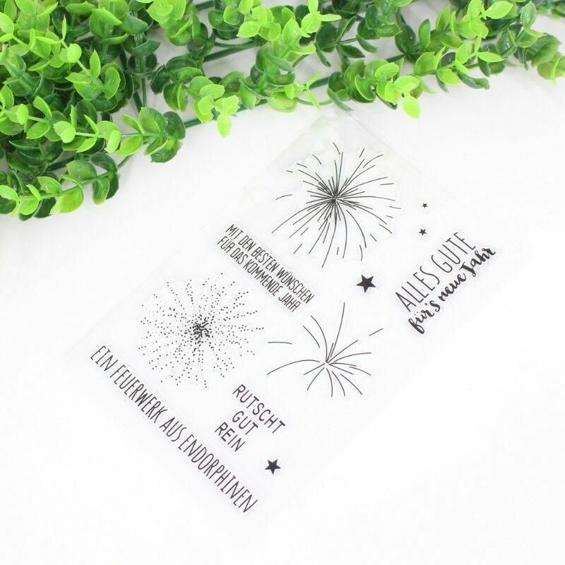 Happy New Year Fireworks Transparent Silicone Clear Stamps Seal for DIY Scrapbooking Album Paper Card Celebrate