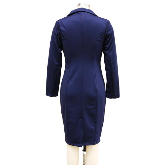 Yousheng Women's Blazer Dress Notch Lapel V Neck Long Sleeve Work Dress Church Office Sheath Dress Double Breasted Business Outfit