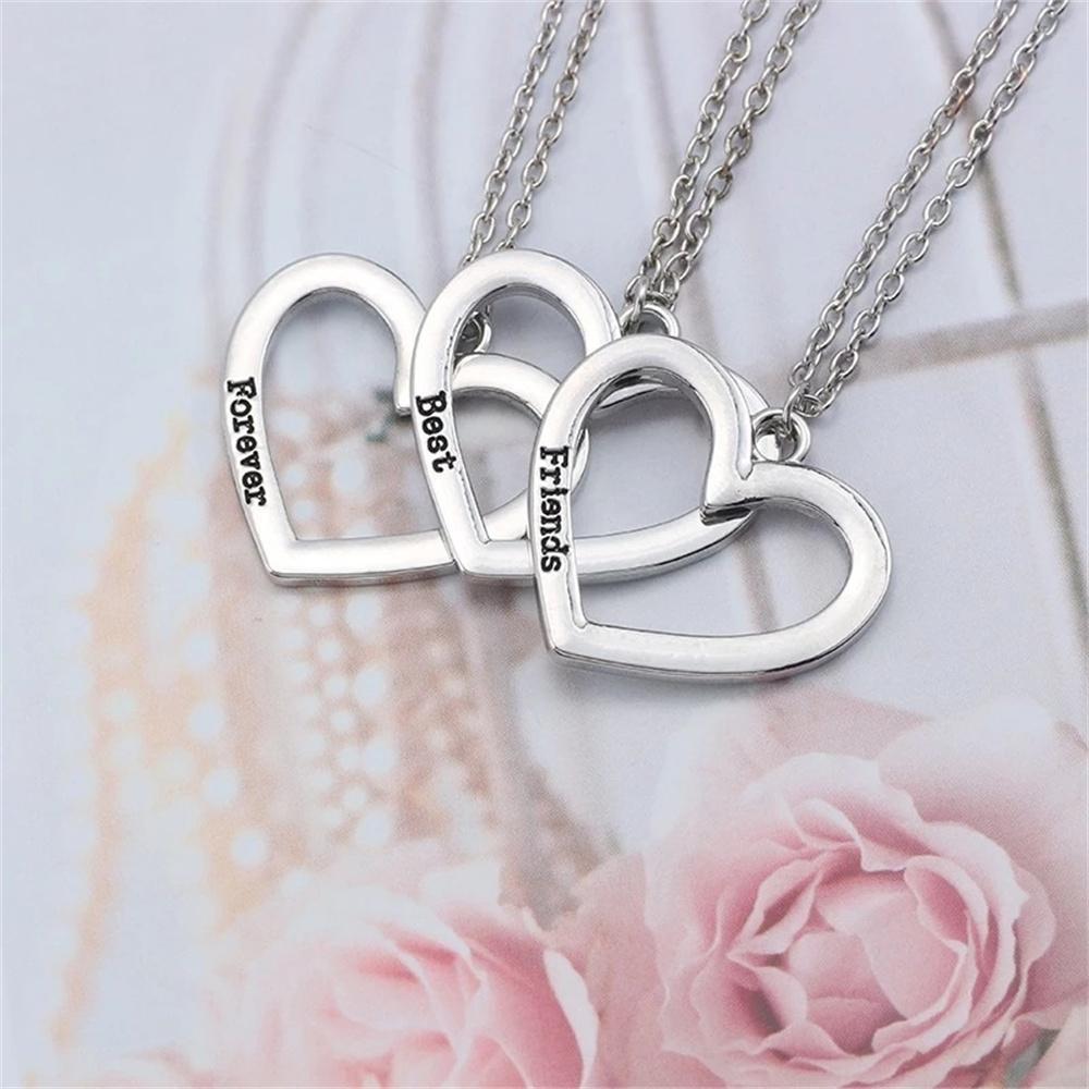 Zircon Best Friend Zircon Love Couple Pendant Necklace 2 Pcs/ Set Rainbow Broken Heart BFF Good Friends Friendship Jewelry Gift