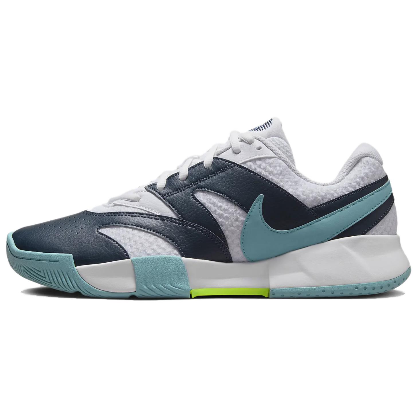 NikeCourt Lite 4 White Armory Navy Denim Turquoise Volt FD6574-101 Men s Tennis Shoes EU 42