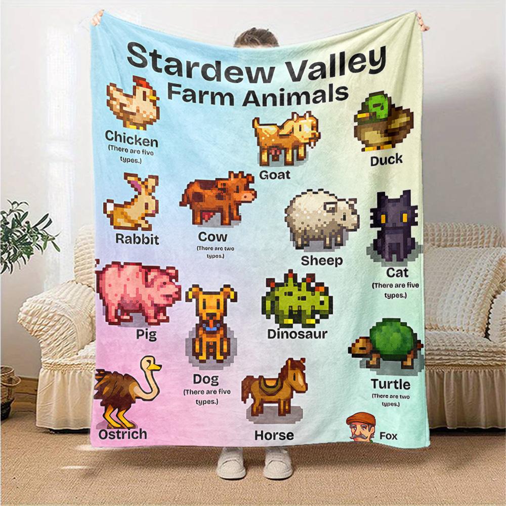 1pc Blanket - game Stardew Valley Print Design,Lightweight Blanket for Sofa,Bed- Soft &Warm,Gift for All Seasons