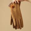 Windproof Suede Gloves Full Finger Cycling Mittens Vintage Winter Women's Gloves Outdoor