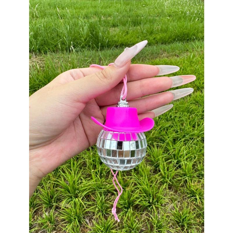 1pc Creative Disco Ball Car Rearview Mirror Hanging Decoration