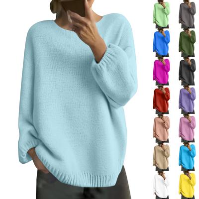 Damen Lockerer Winter Strickmode Casual Pullover