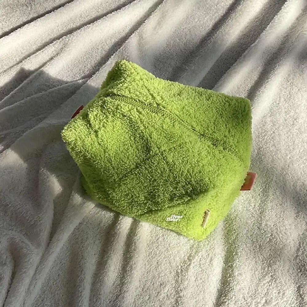 Plush Material Cosmetic Bag Pure Color Travel Organizer Compact Toiletry Bag Washbag