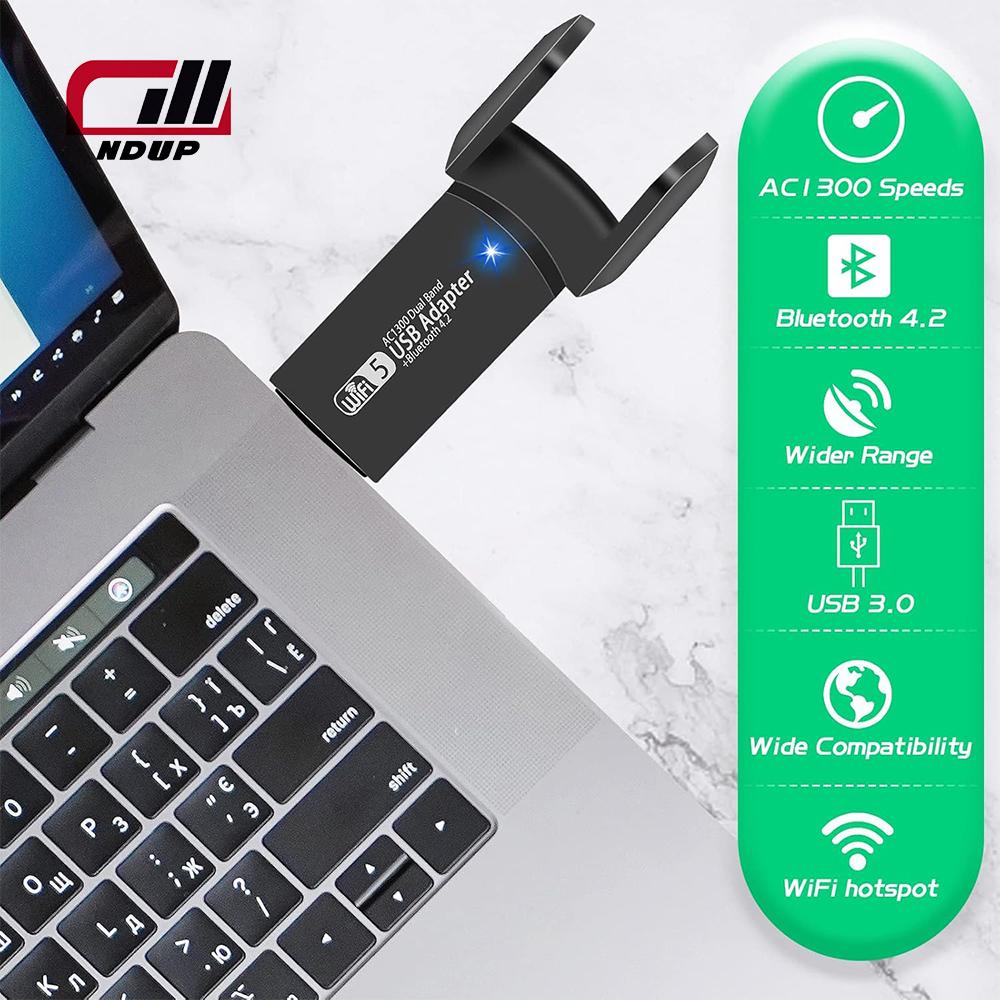 NDUP Gigabit Dual-Band USB WiFi Adapter – Driver-Free, 1300Mbps Wireless Receiver!