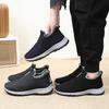 Men's Winter Fleece Lined High Top Shoes Outdoor Anti Slip Snow Boots Thickened Fur Lined Short Booties Men's Warm Soft Sneakers