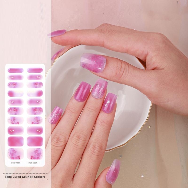 Semi Cured Gels Nail Strips Gels Nails Stickers Nails Polish Strips Light Required Gels Nail Wrap Nails Art Stickers