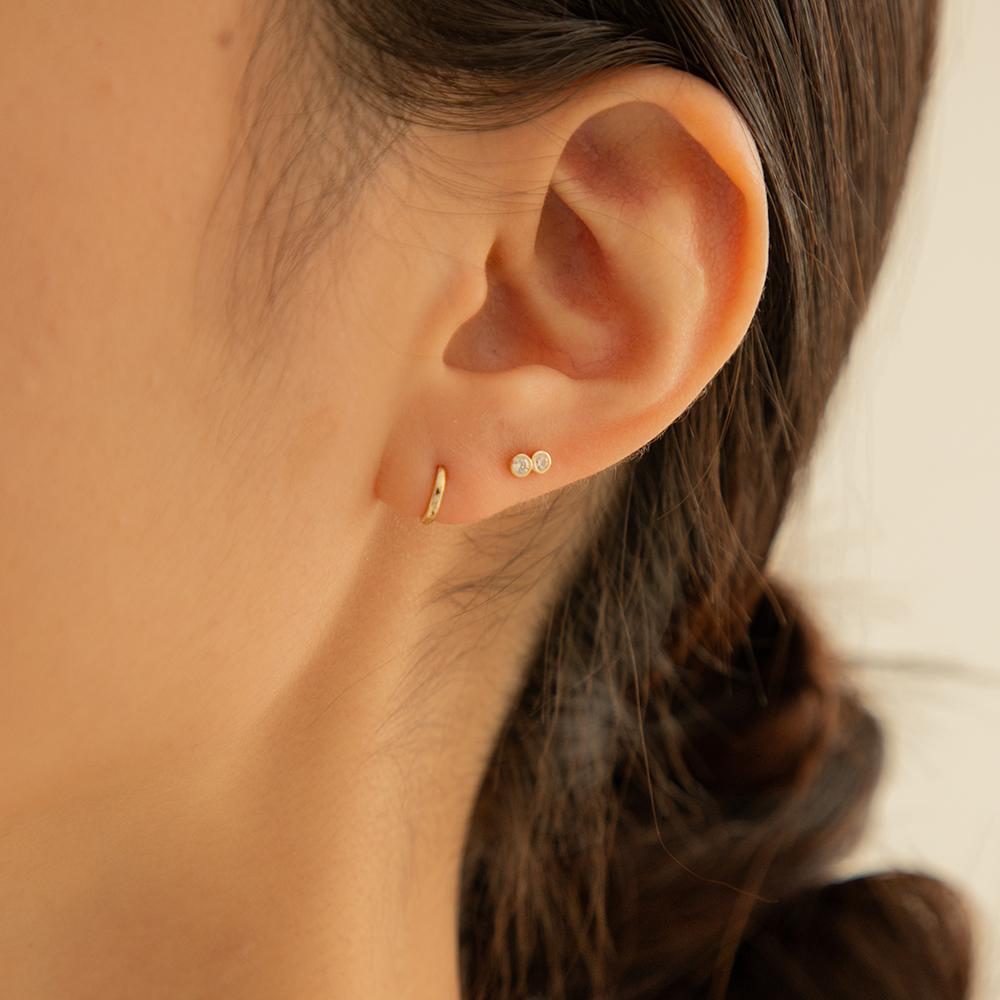 Lunne 14K Duo Bezel Piercing (14K Gold) #Lfpi25